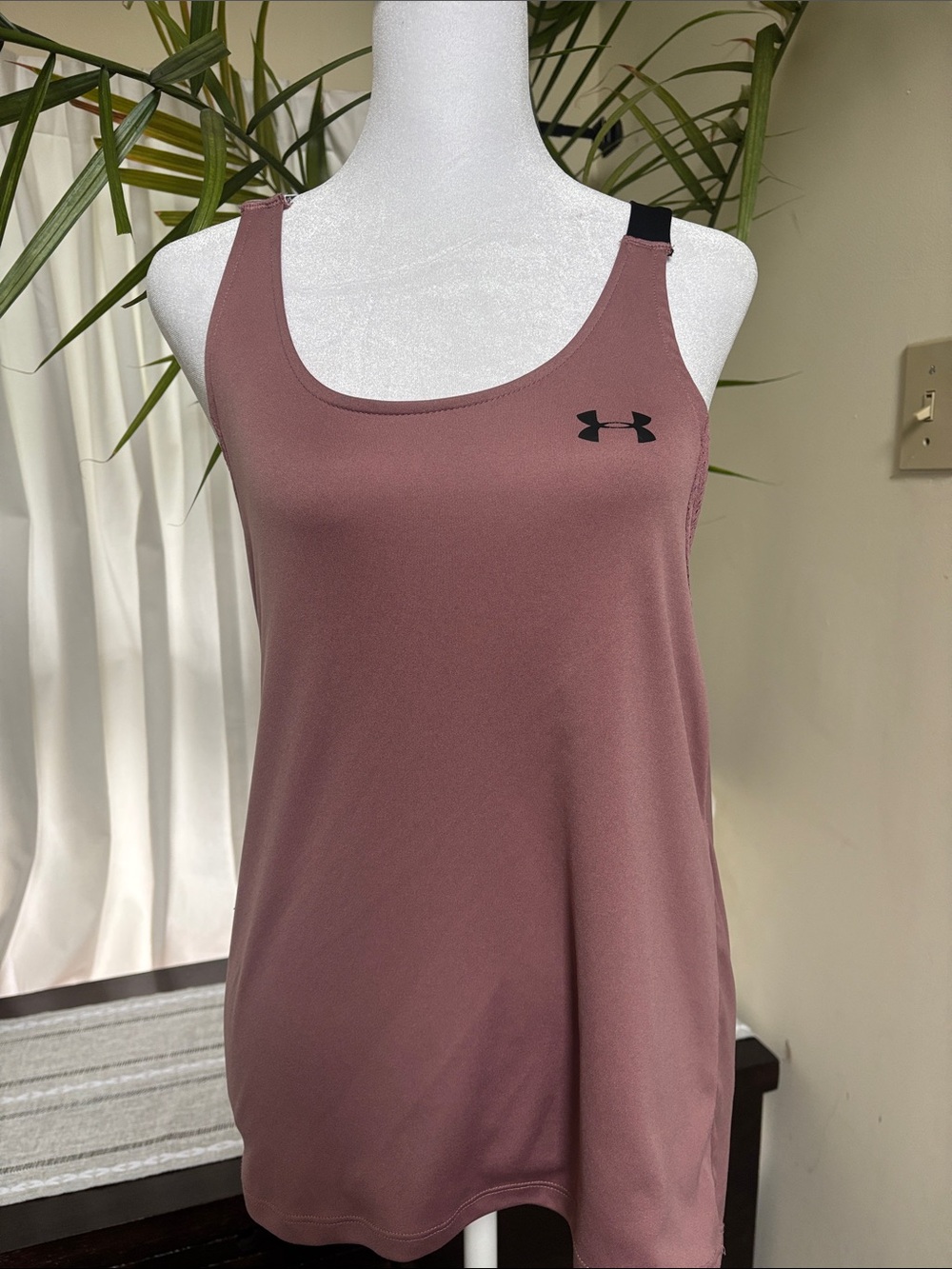 Under Armour Dusty Mauve Racerback Tank with Black Logo